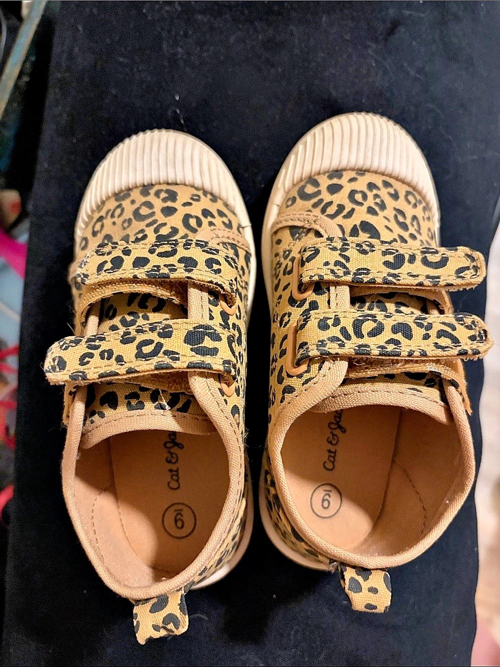 Cat & Jack Parker Sneakers Girls Brown & Black Leopard Print US 6